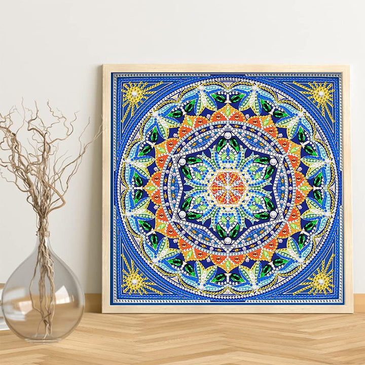 Vierkante Mandala Gekleurd Lichtgevend Speciaal Gevormd Diamond Painting