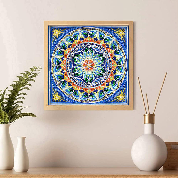 Vierkante Mandala Gekleurd Lichtgevend Speciaal Gevormd Diamond Painting