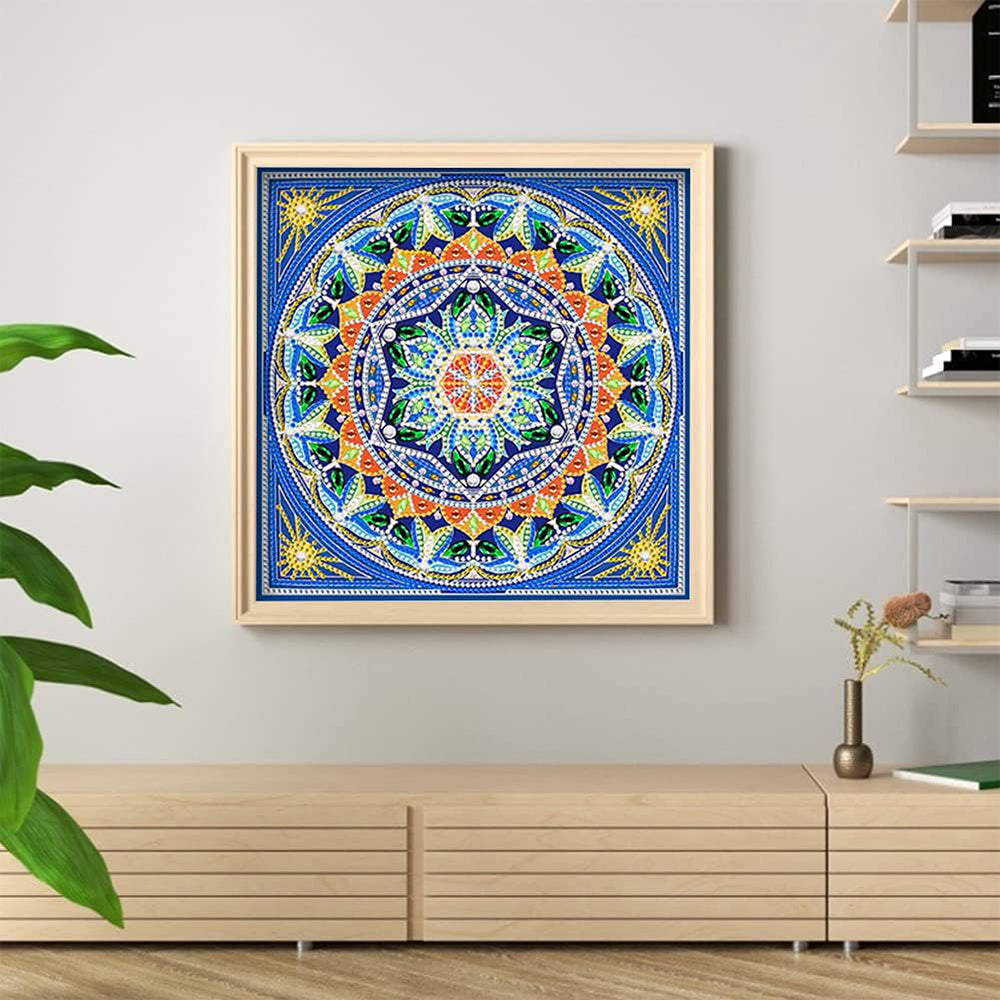 Vierkante Mandala Gekleurd Lichtgevend Speciaal Gevormd Diamond Painting