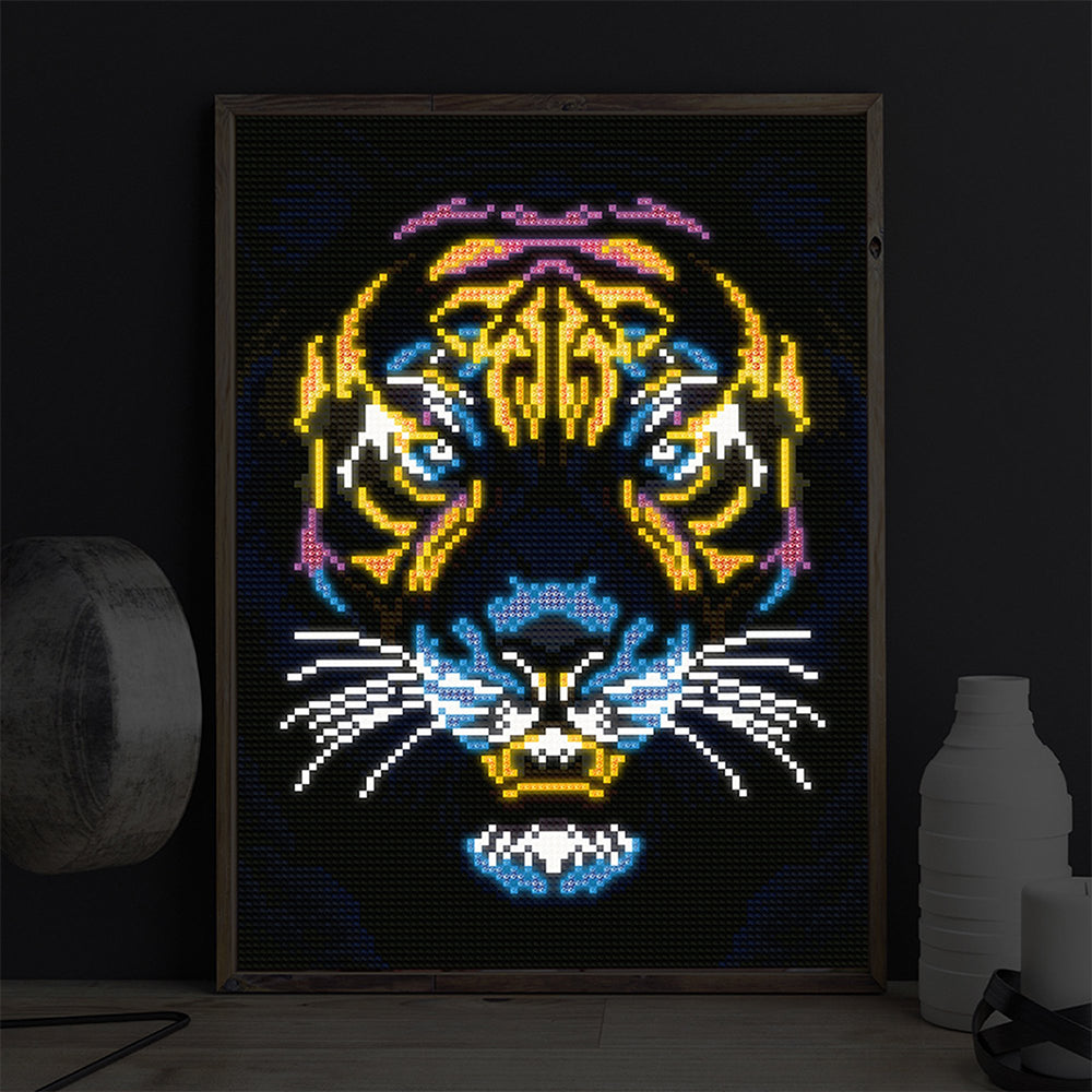 Tijgerkop Gekleurd Lichtgevend Kristal Bergkristal Diamond Painting