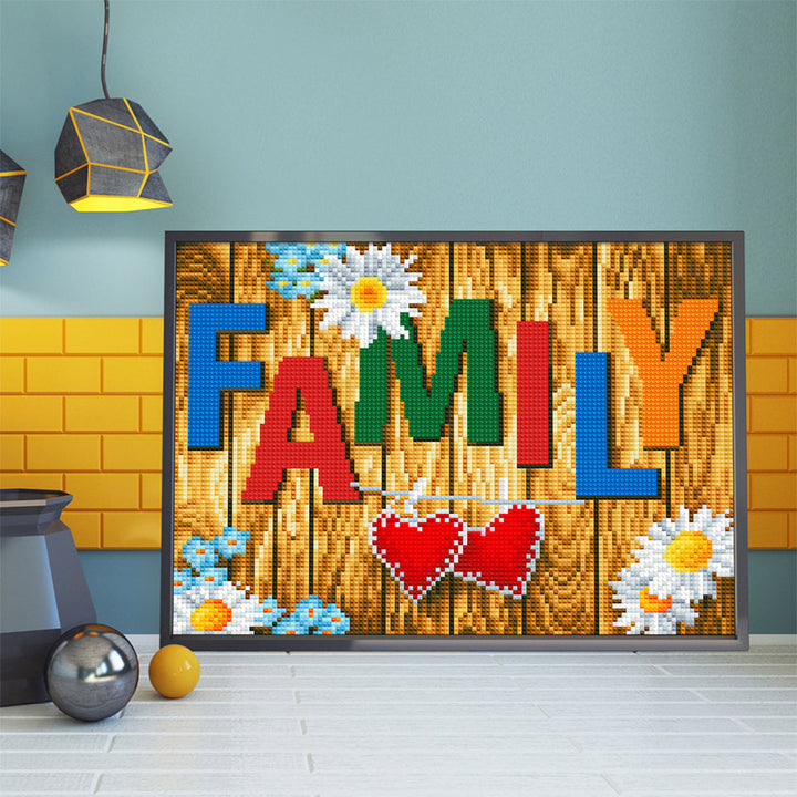 FAMILIE Gekleurd Lichtgevend Kristal Bergkristal Diamond Painting