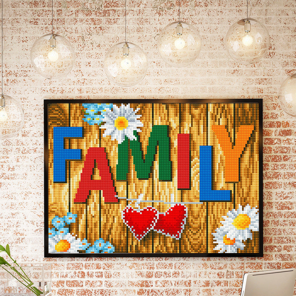 FAMILIE Gekleurd Lichtgevend Kristal Bergkristal Diamond Painting