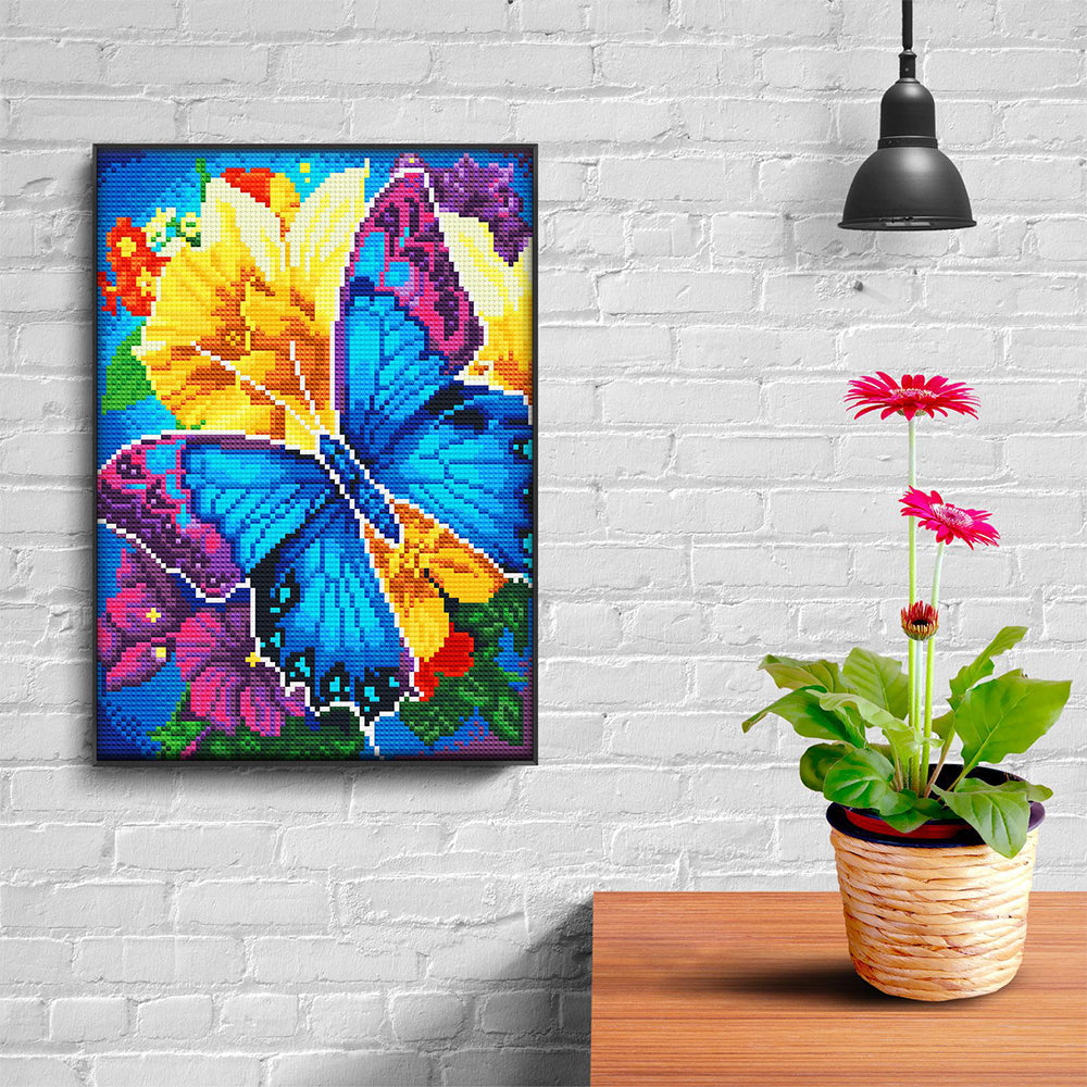 Vlinder en Bloem Lichtgevende Kristal Neushoorn Diamond Painting