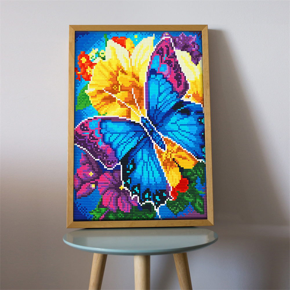 Vlinder en Bloem Lichtgevende Kristal Neushoorn Diamond Painting