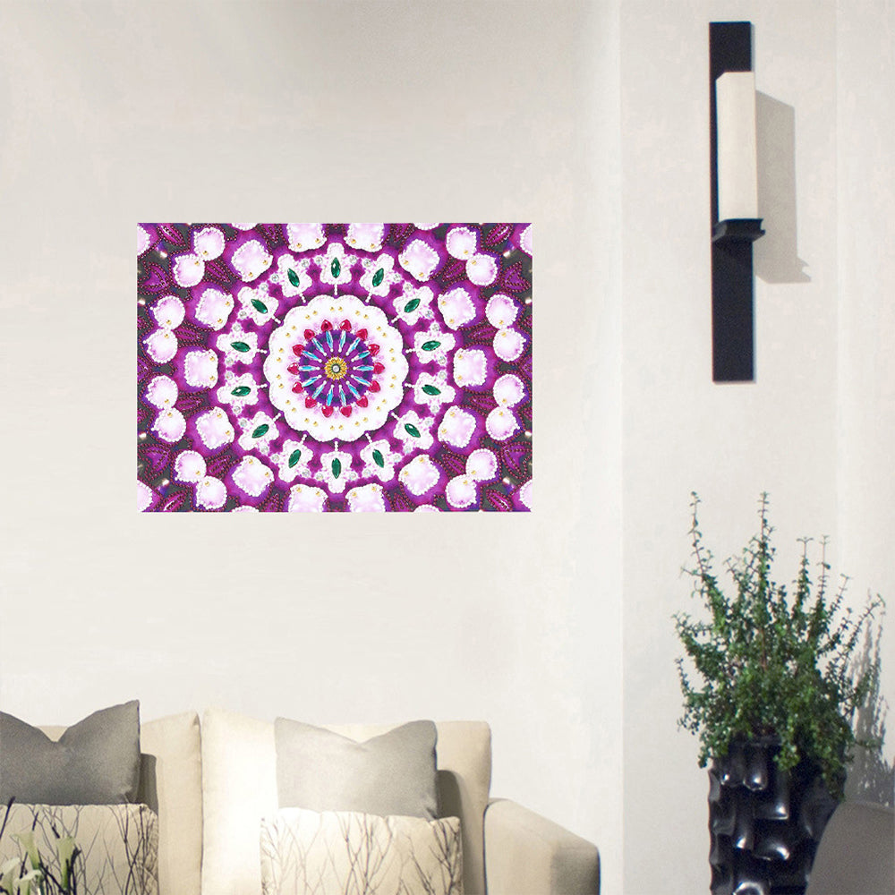 Paarse Mandala Lichtgevend Speciaal Gevormd Diamond Painting