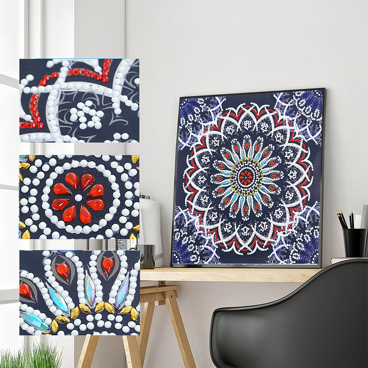 Madeliefje Mandala Lichtgevend Speciaal Gevormd Diamond Painting