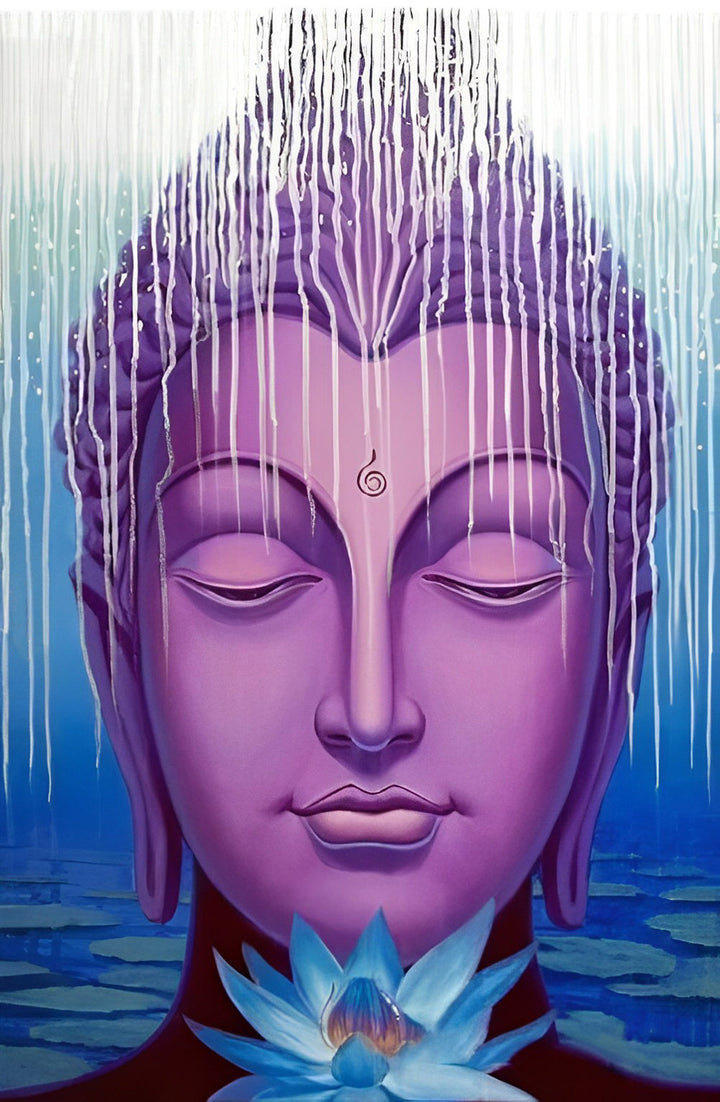 Paars Boeddhabeeld Diamond Painting