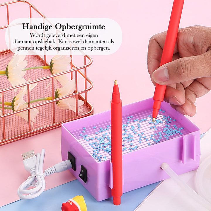 🔥NIEUW🔥Diamond Painting Automatische Diamant Zuigpen met Opbergbakje Sets