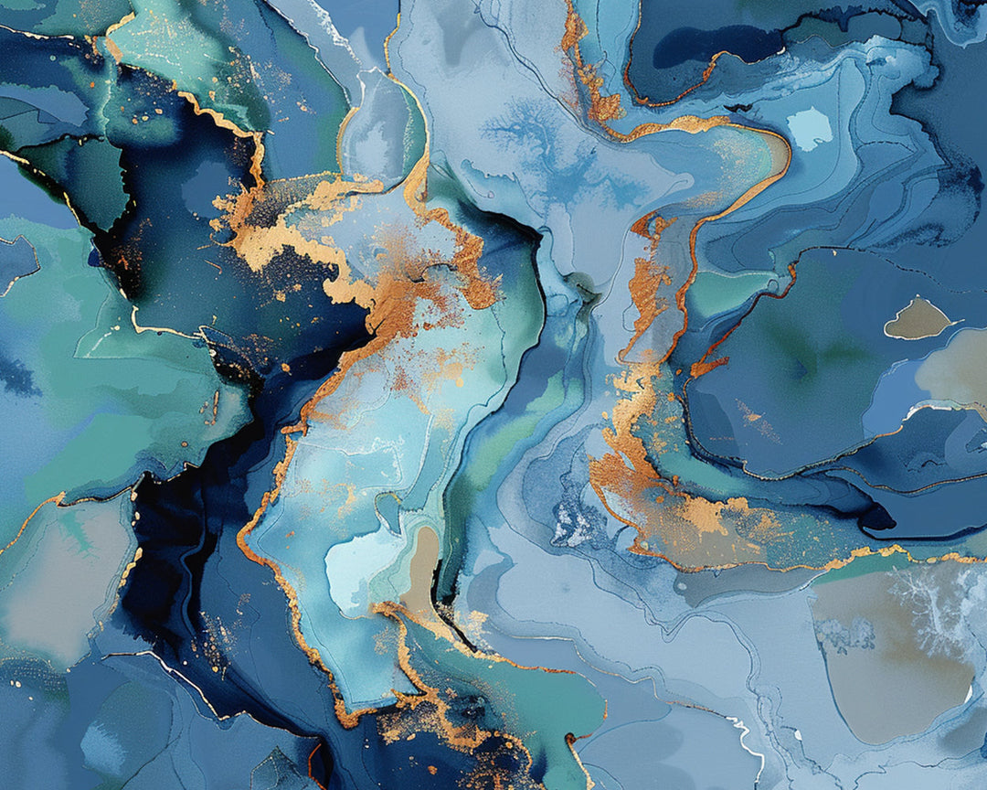 Abstract Blauwe Patroon Diamond Painting