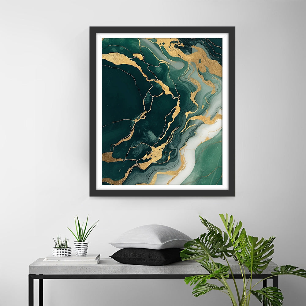 Abstract Groen Vloeistofpatroon Diamond Painting