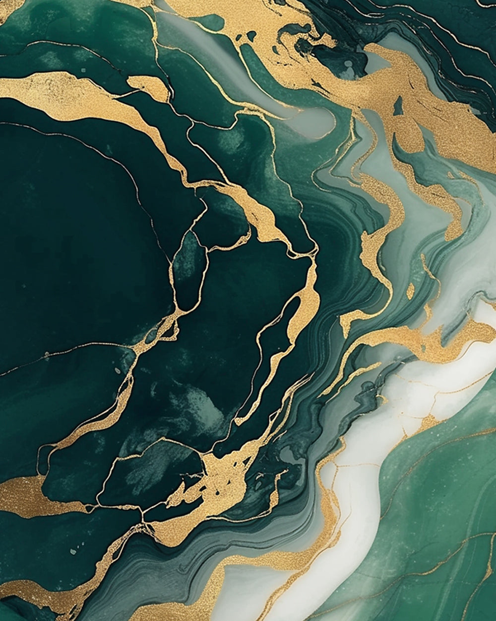 Abstract Groen Vloeistofpatroon Diamond Painting