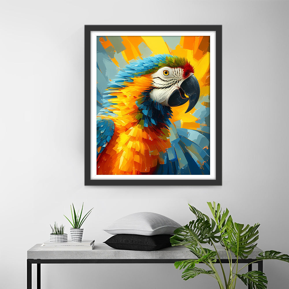 Abstract Kleurrijke Papegaai Diamond Painting