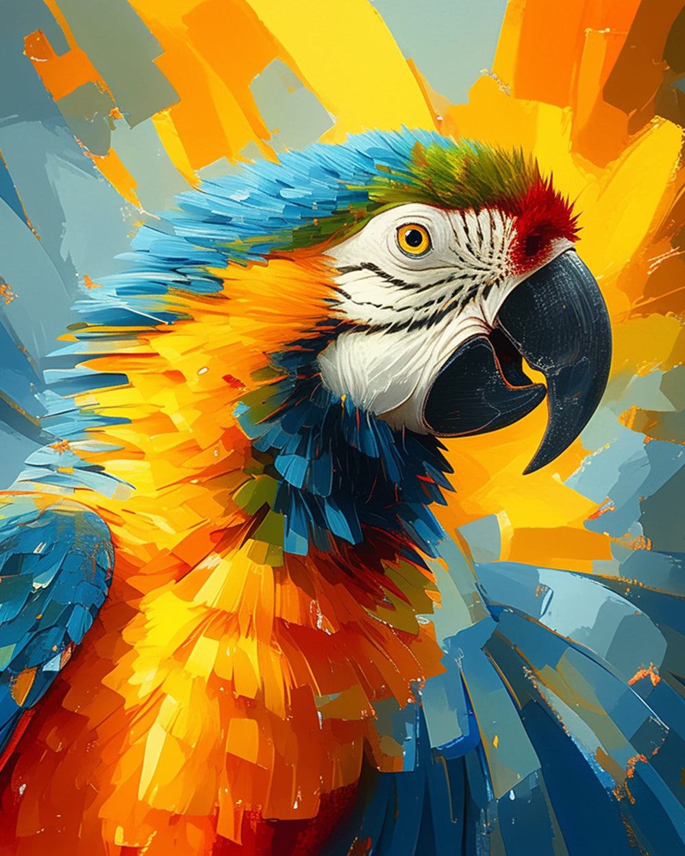 Abstract Kleurrijke Papegaai Diamond Painting
