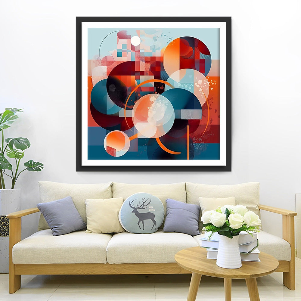 Abstract Rond Geometrisch Patroon Diamond Painting