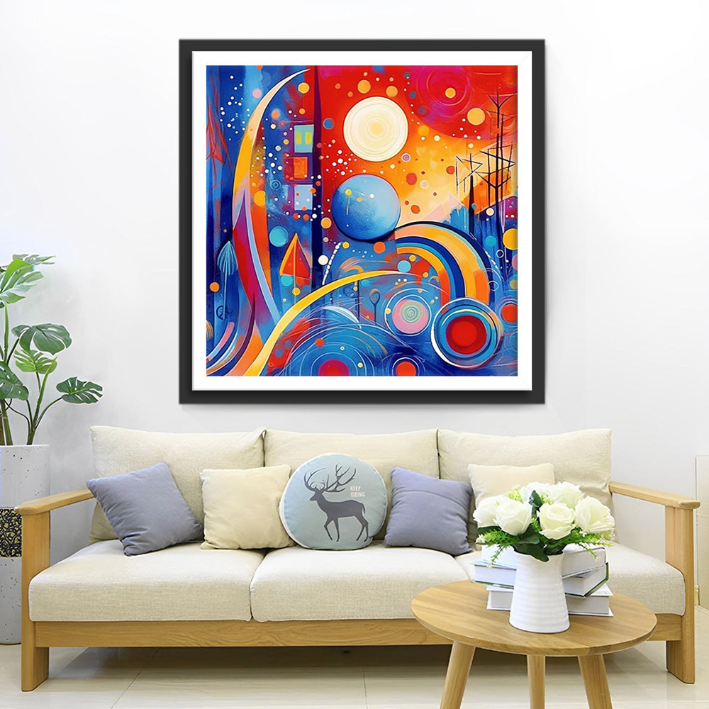 Abstracte Cartoonpatroon Diamond Painting