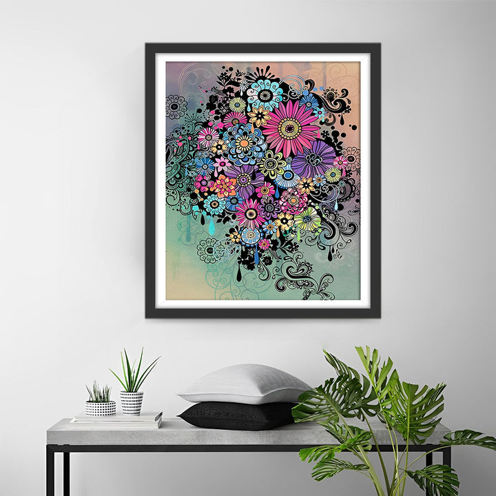 Abstracte Chrysant Diamond Painting
