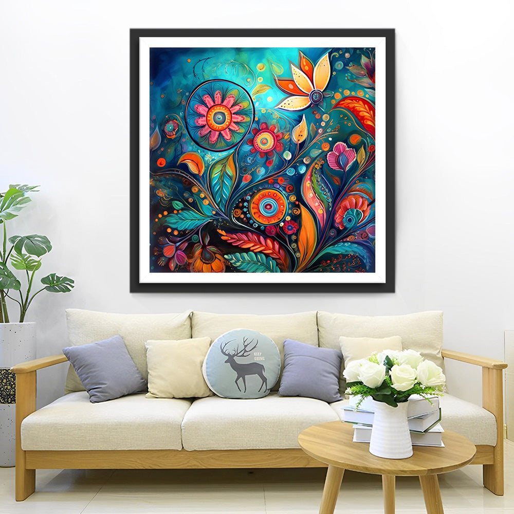 Abstracte Draaiende Bloem Diamond Painting