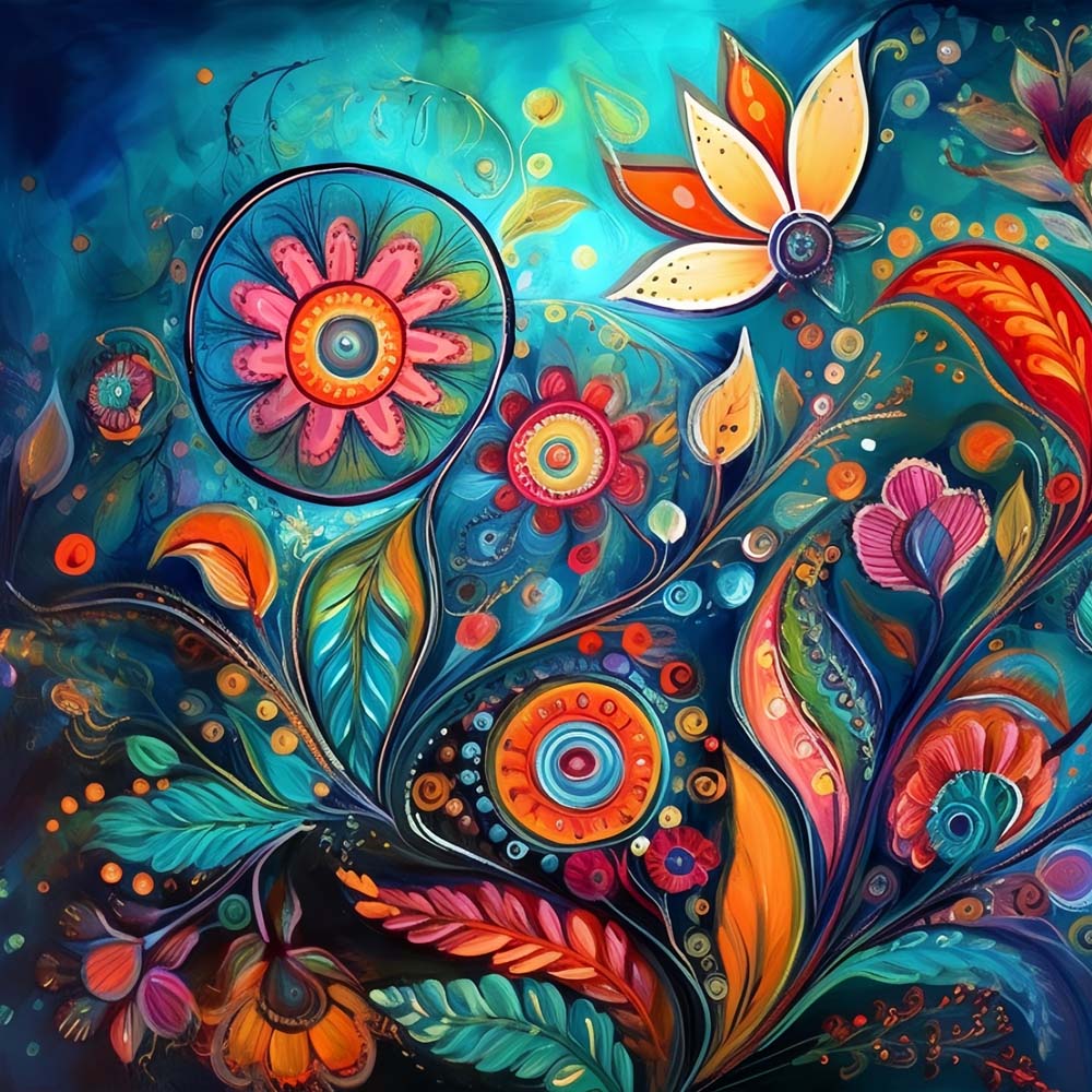 Abstracte Draaiende Bloem Diamond Painting