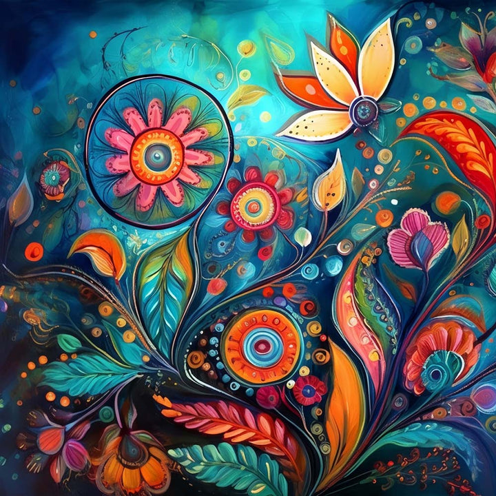 Abstracte Draaiende Bloem Diamond Painting