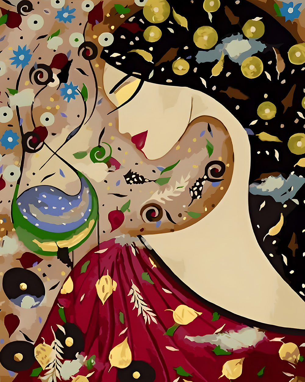 Abstracte Droom van een Brunette Vrouw Diamond Painting