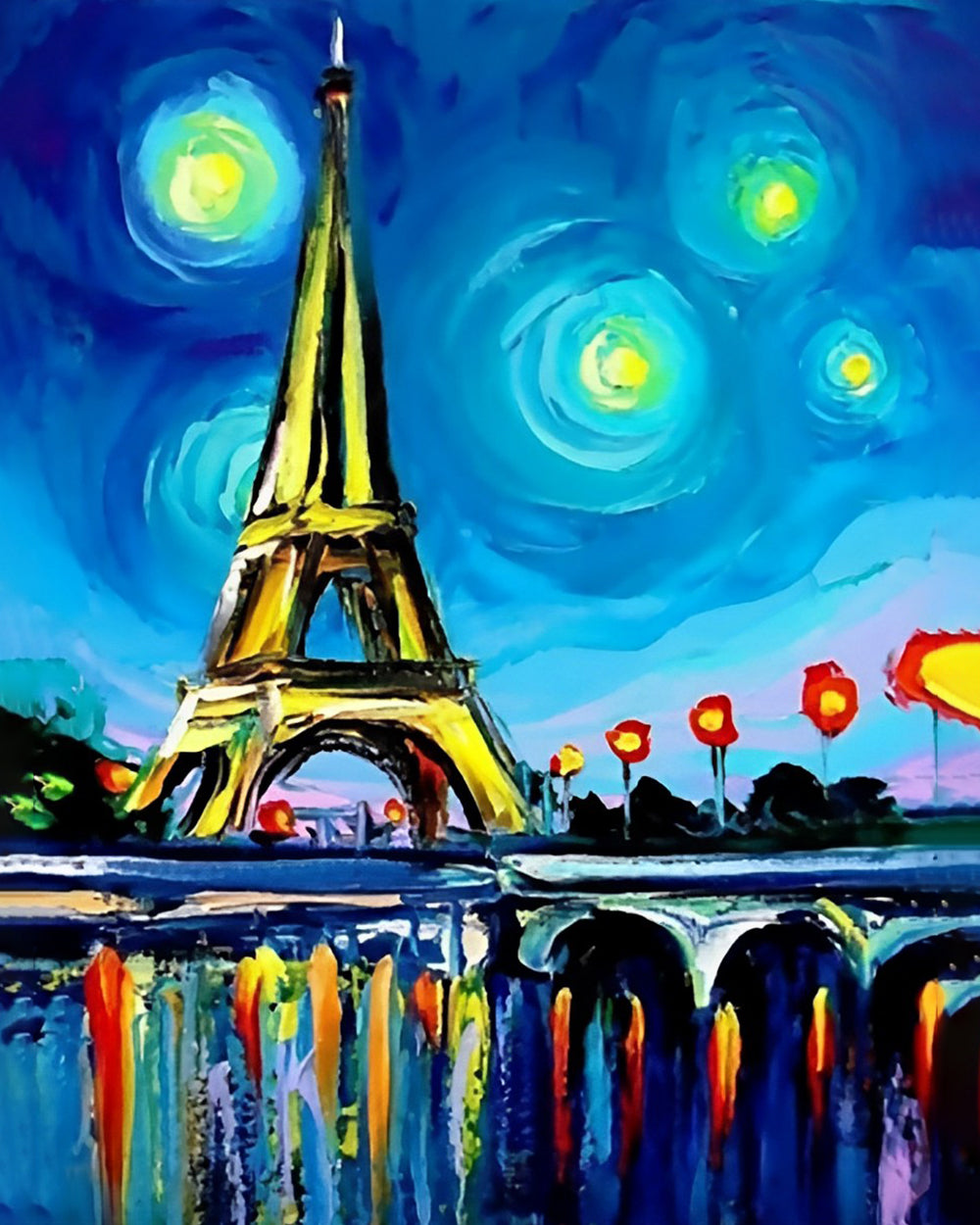 Abstracte Eiffeltoren Diamond Painting