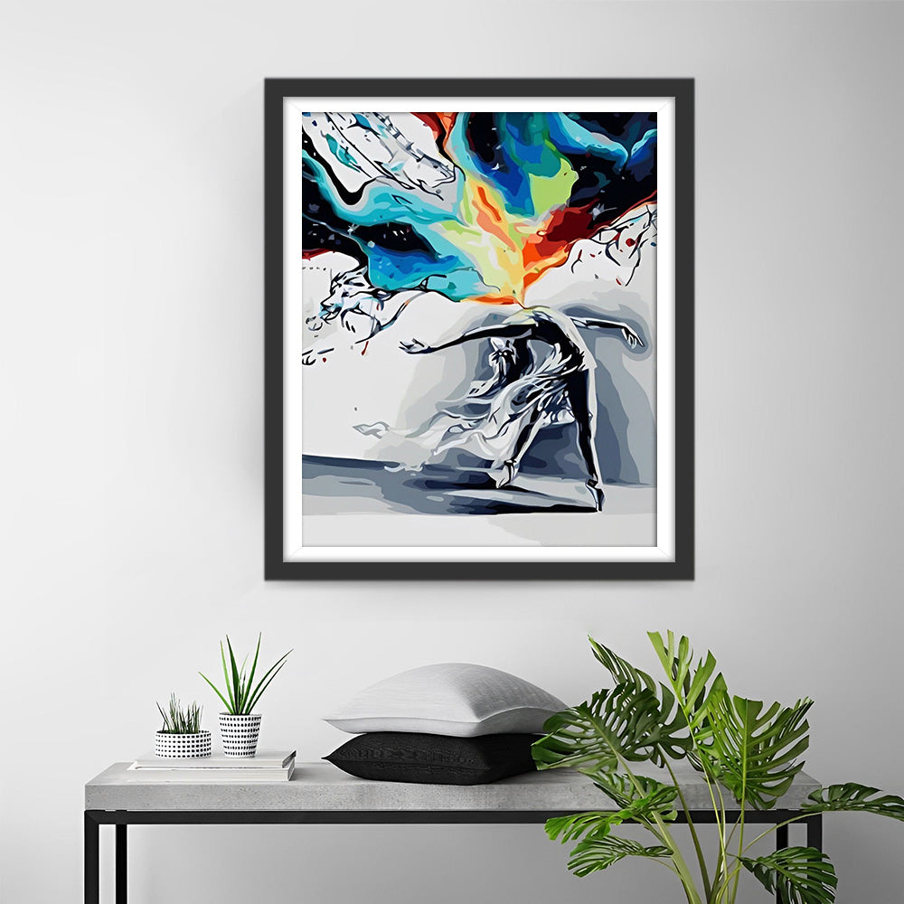 Abstracte Gekke Danser Diamond Painting