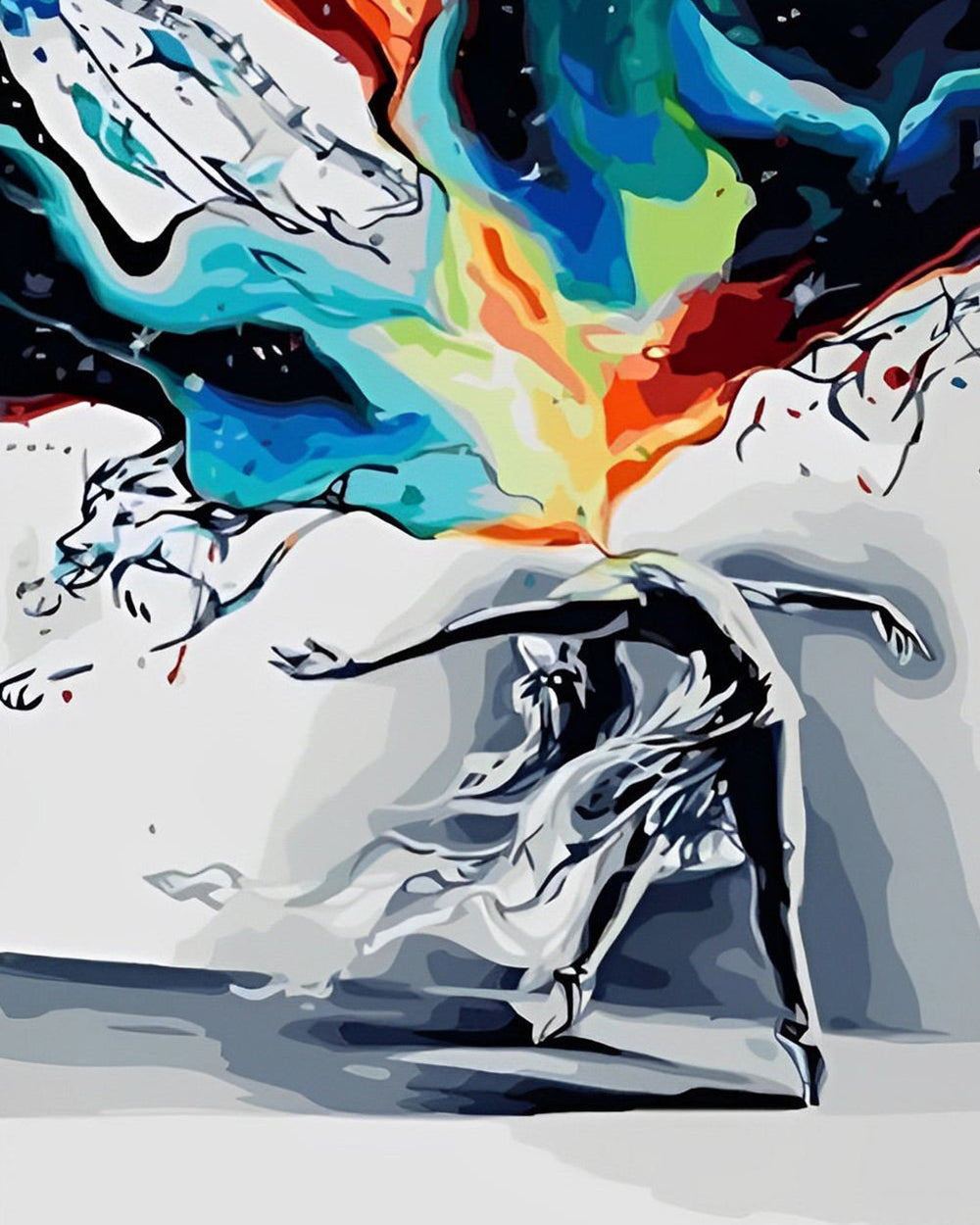 Abstracte Gekke Danser Diamond Painting
