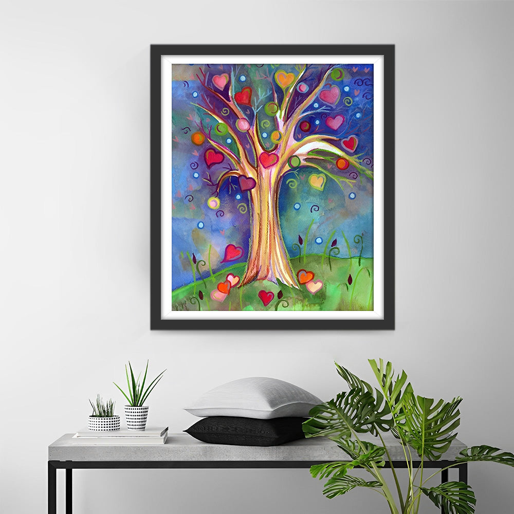 Abstracte Hartboom Diamond Painting