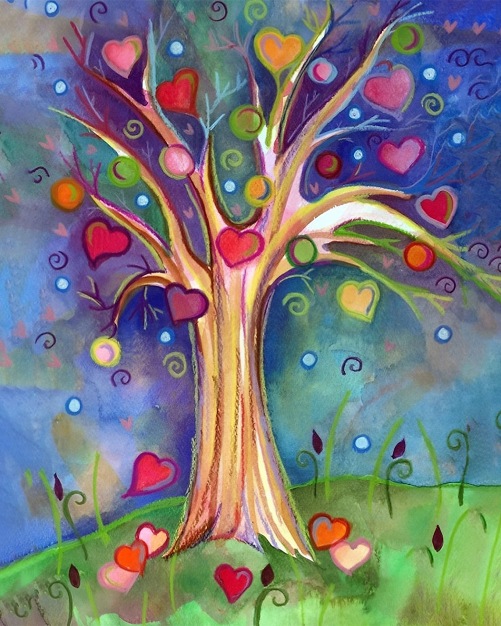 Abstracte Hartboom Diamond Painting