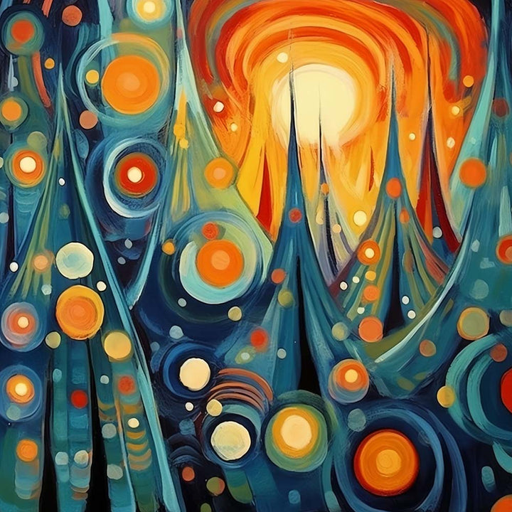 Abstracte Kerstboom Diamond Painting