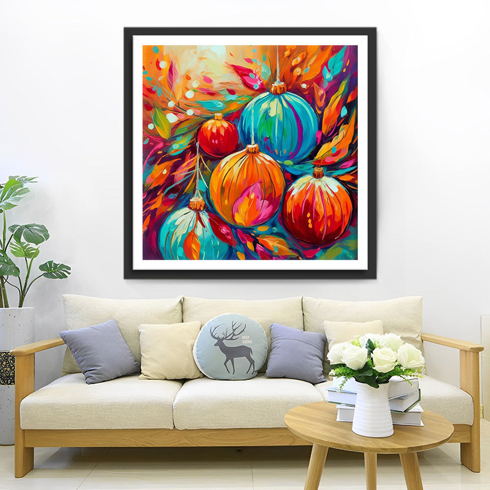 Abstracte Kerstdecoratieballen Diamond Painting
