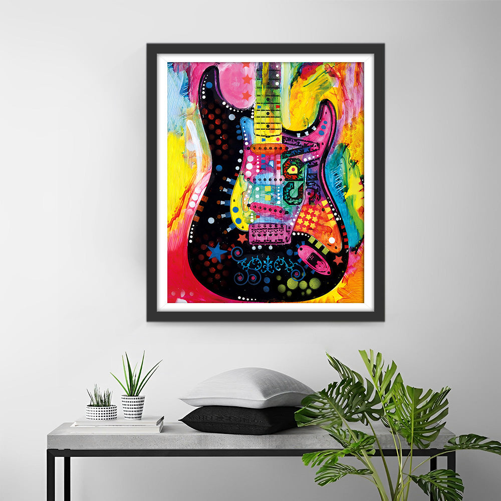 Abstracte Kleurrijke Gitaar Diamond Painting