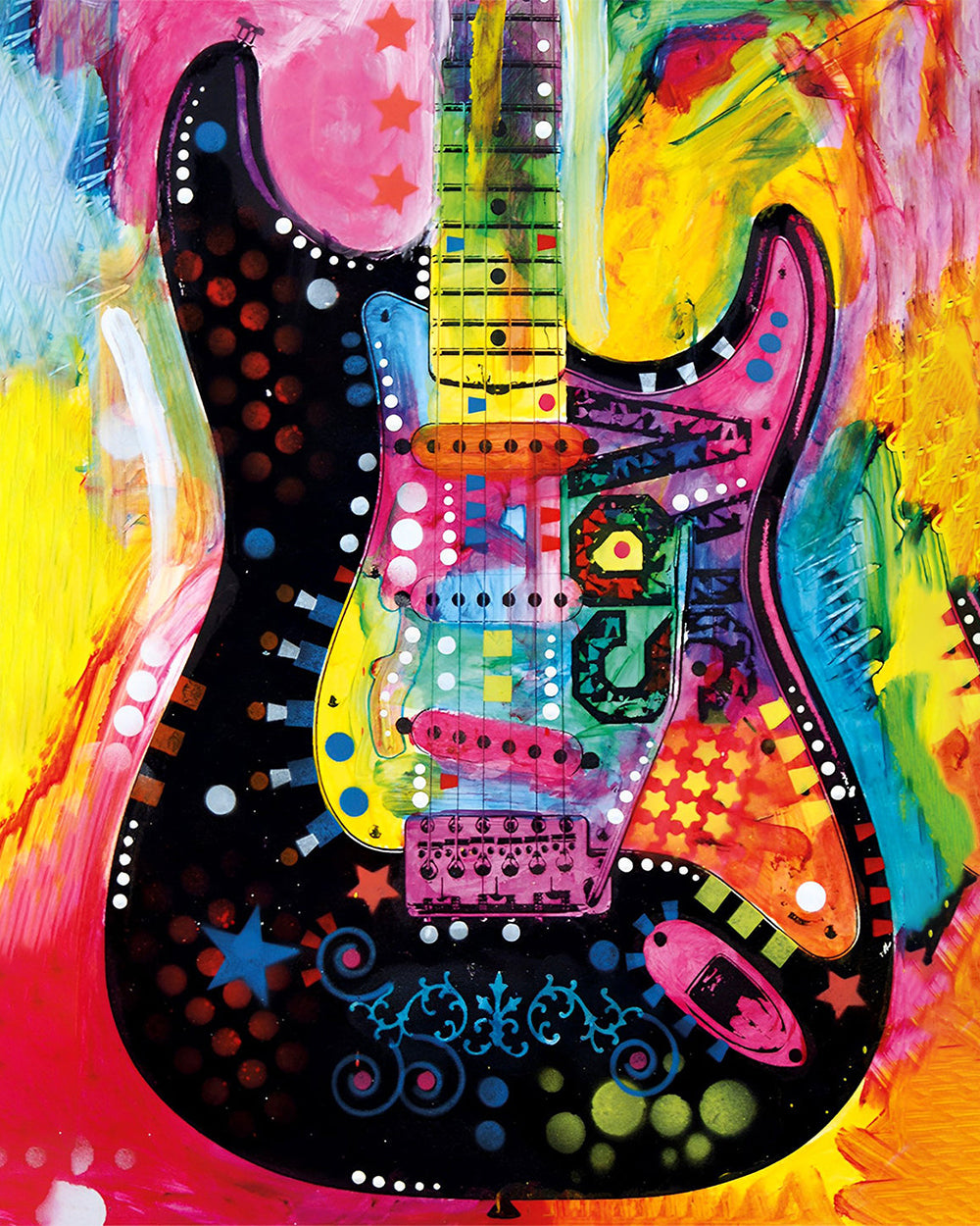 Abstracte Kleurrijke Gitaar Diamond Painting