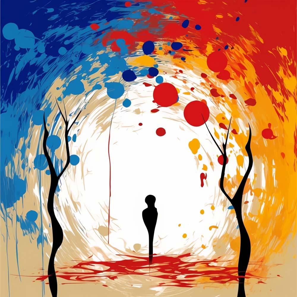 Abstracte Mensen en Boom Diamond Painting