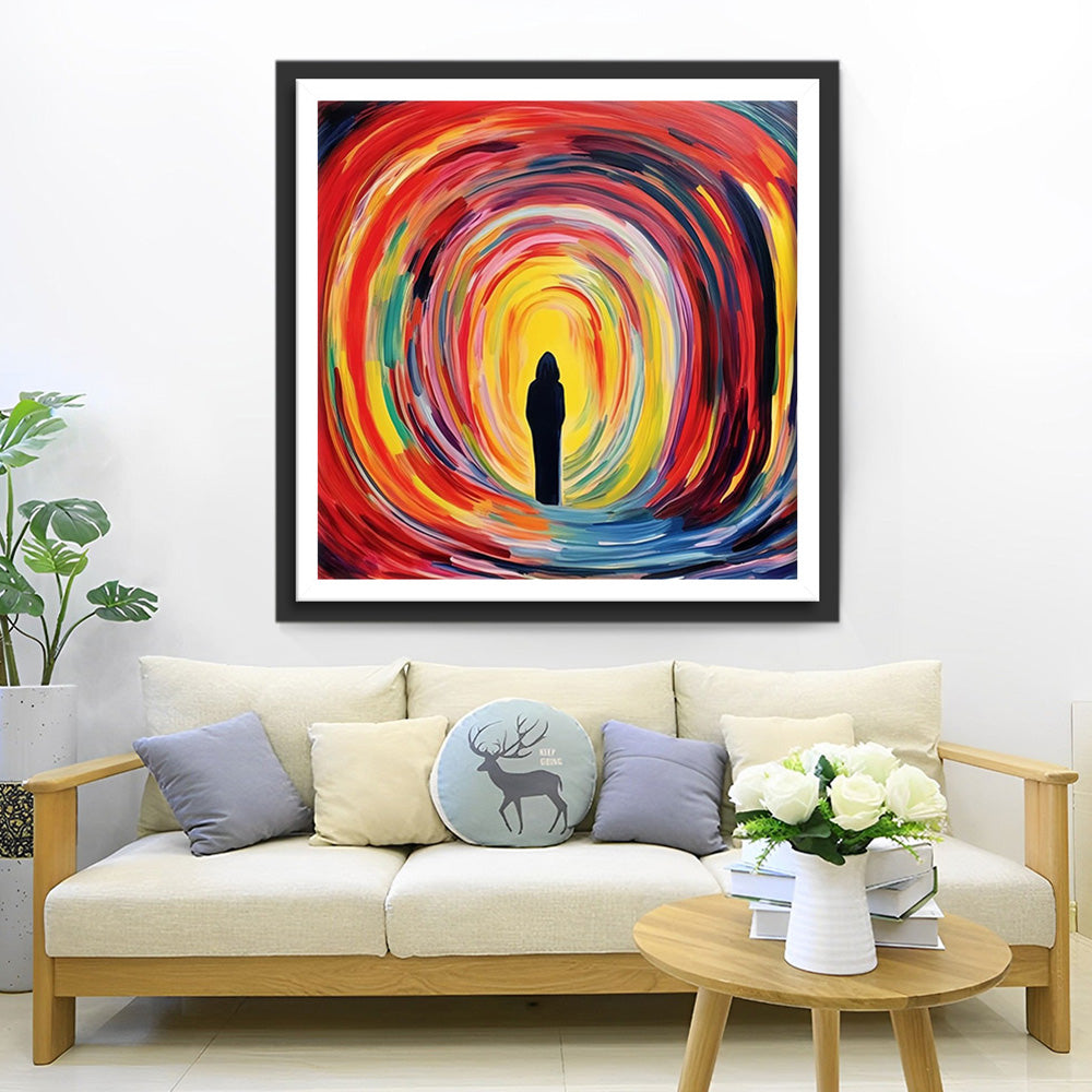 Abstracte Rug van een Man Diamond Painting