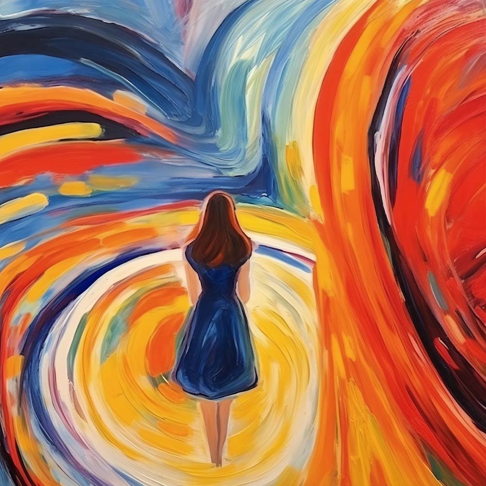 Abstracte Rug van een Vrouw Diamond Painting