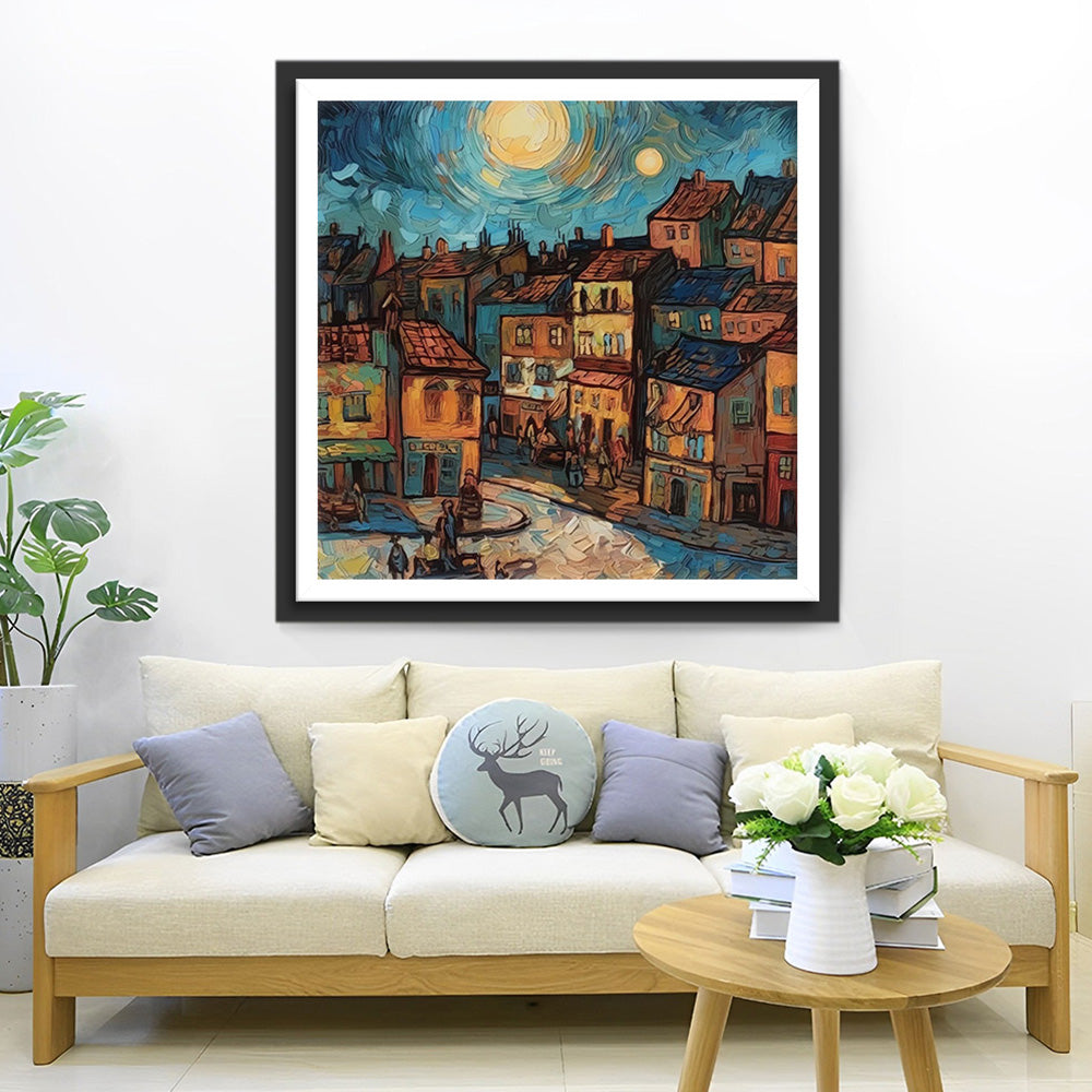 Abstracte Stijl Stad Diamond Painting