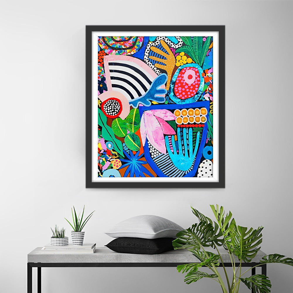 Abstracte Tropische Planten Diamond Painting