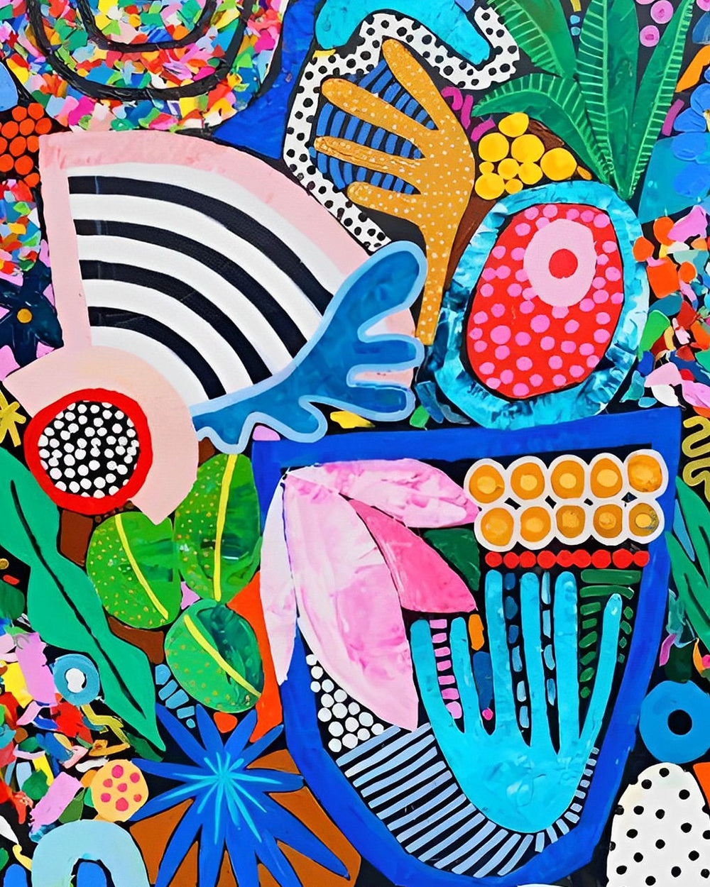 Abstracte Tropische Planten Diamond Painting