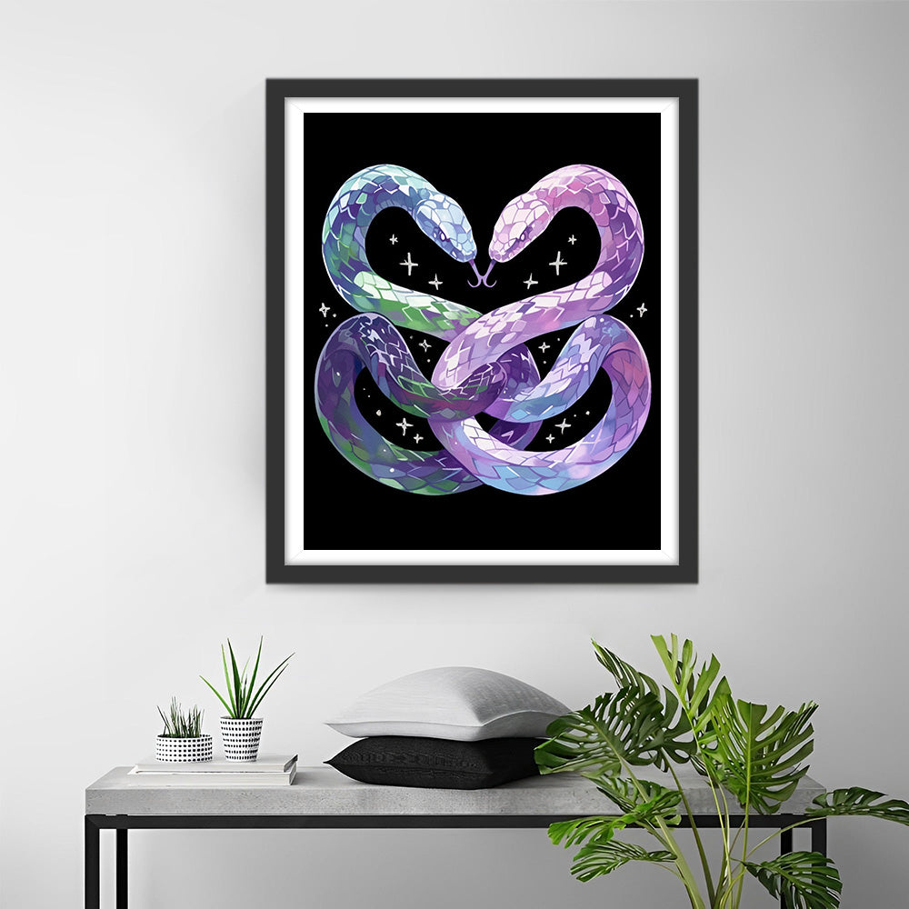 Abstracte Verstrengelde Slangen Diamond Painting