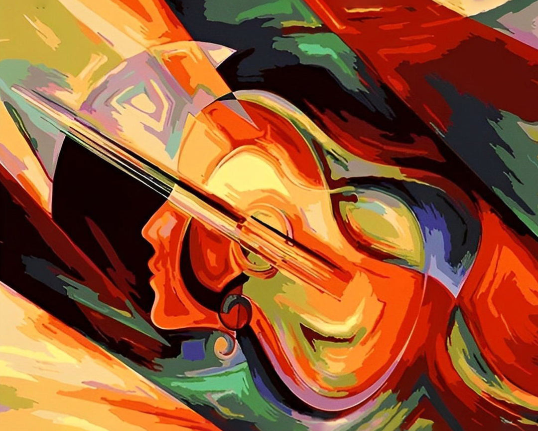 Abstracte Vrouw met Viool Diamond Painting