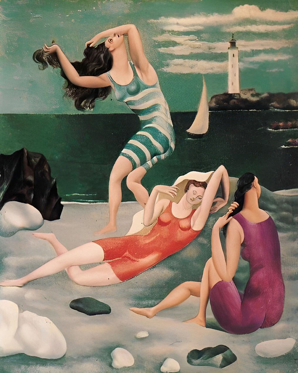 Abstracte Vrouwen aan Zee Diamond Painting