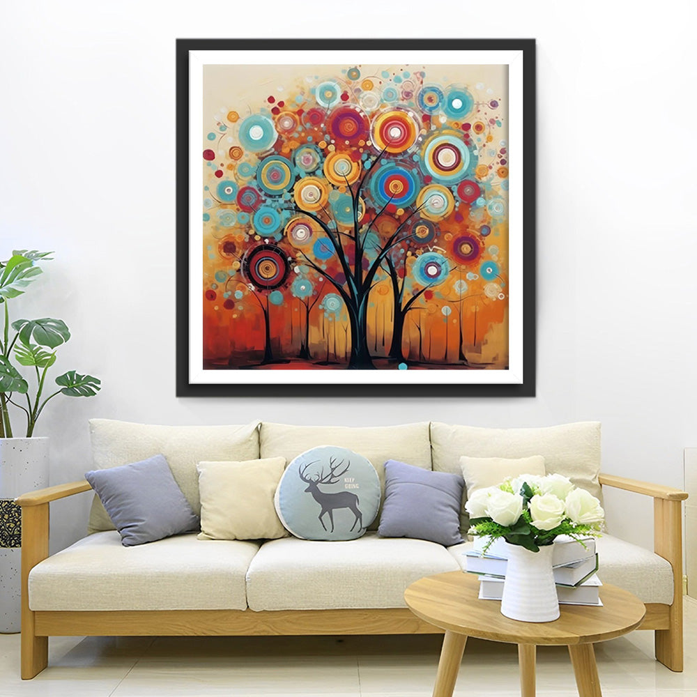 Abstracte Weelderige Boom Diamond Painting