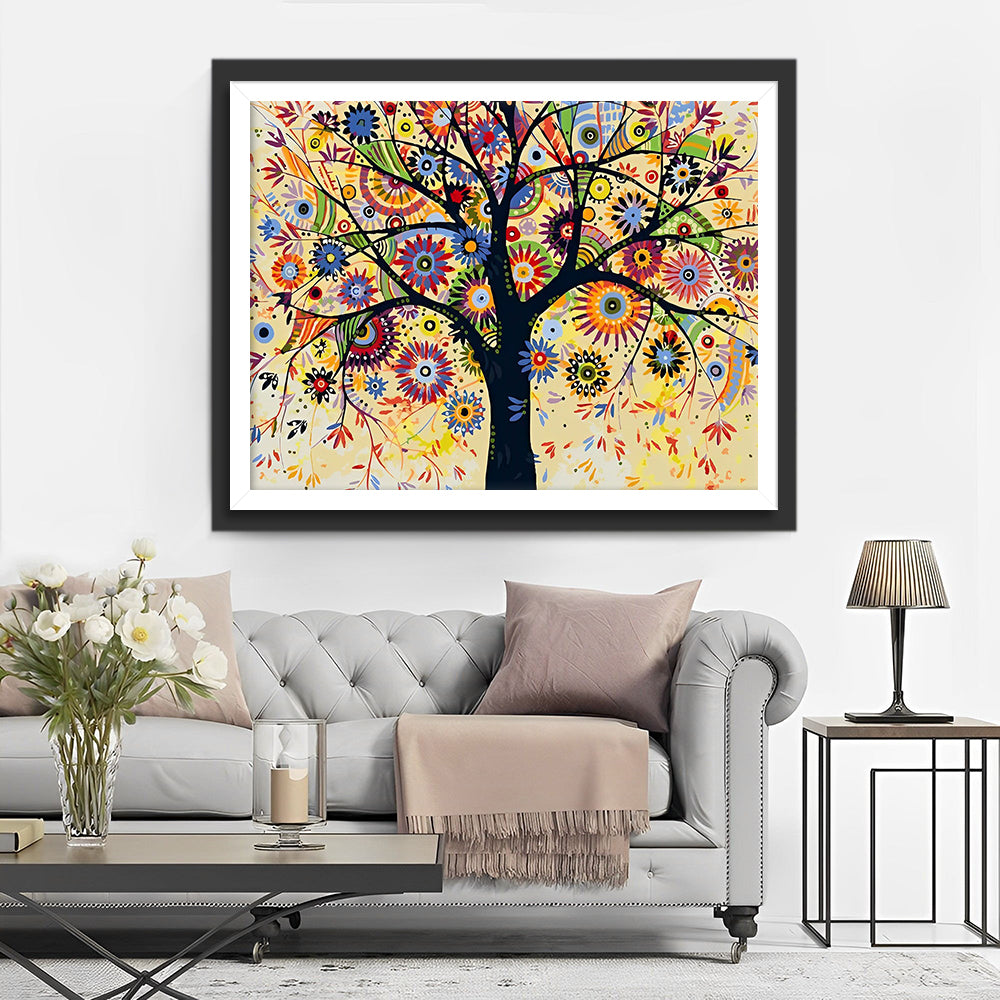 Abstracte Zon Boom Diamond Painting