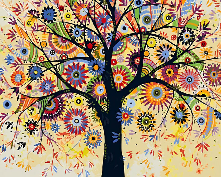 Abstracte Zon Boom Diamond Painting