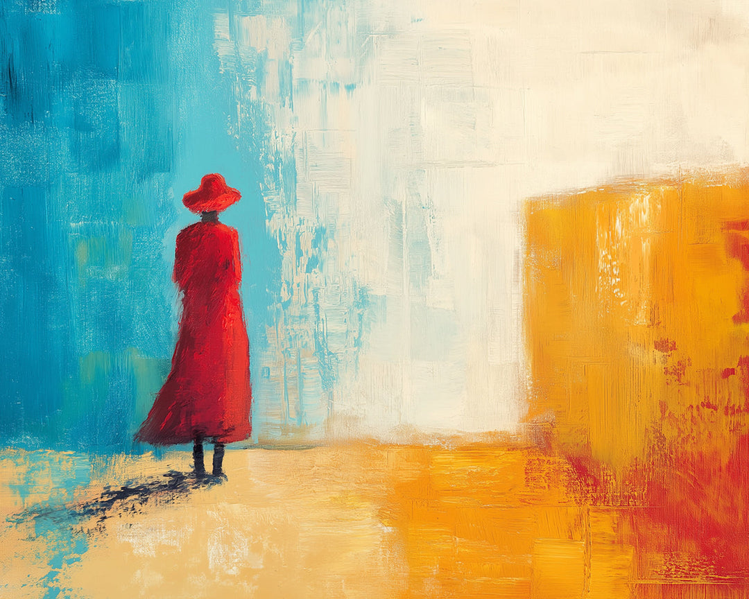 Achteraanzicht van Vrouw in het Rood Diamond Painting