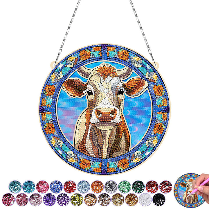 Acryl De Blik van de Koe Diamond Painting Hangende Hanger