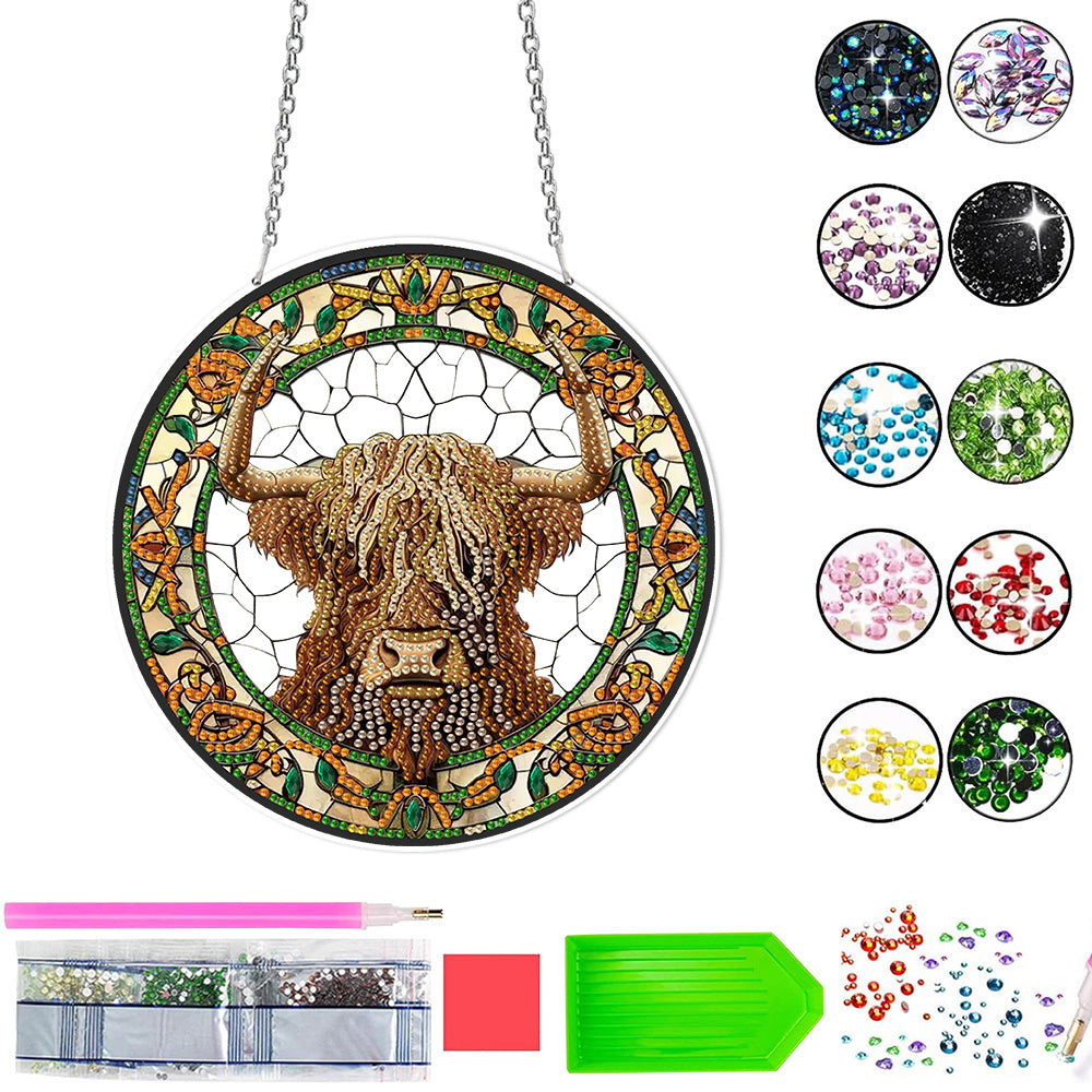 Acryl Hooglandrund Diamond Painting Hangende Hanger