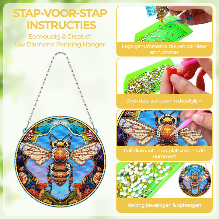 Acryl Ijverige Bij Diamond Painting Hangende Hanger