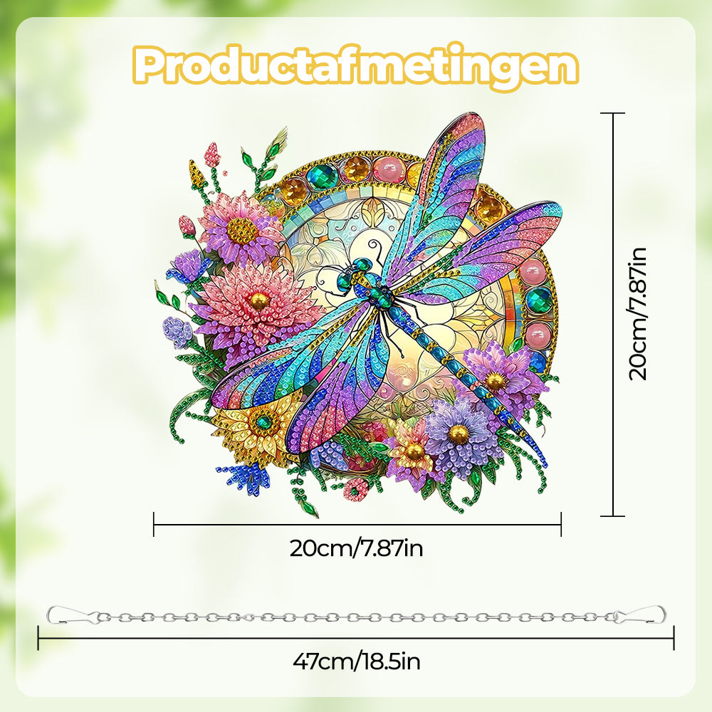 Acryl Libel en Levendige Chrysanten Diamond Painting Hangende Hanger